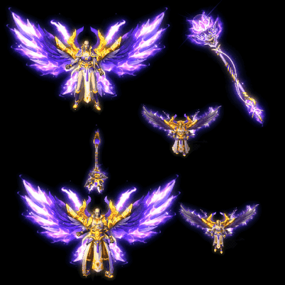 996引擎专用男女剑甲三件套（带翅膀）装备系列0086