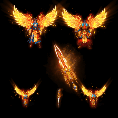 996引擎专用男女剑甲三件套（带翅膀）装备系列0088