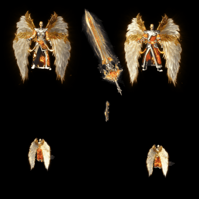 996引擎专用男女剑甲三件套（带翅膀）装备系列0090