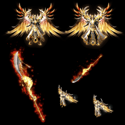 996引擎专用男女剑甲三件套（带翅膀）装备系列0091