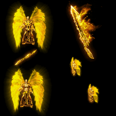 996引擎专用男女剑甲三件套（带翅膀）装备系列0092