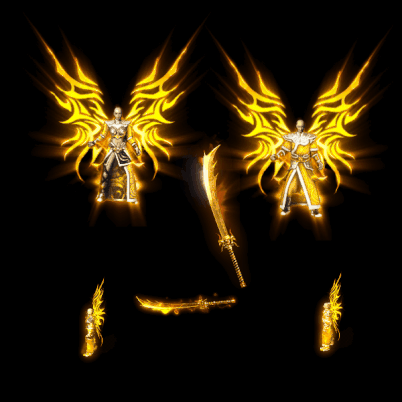 996引擎专用男女剑甲三件套（带翅膀）装备系列0093