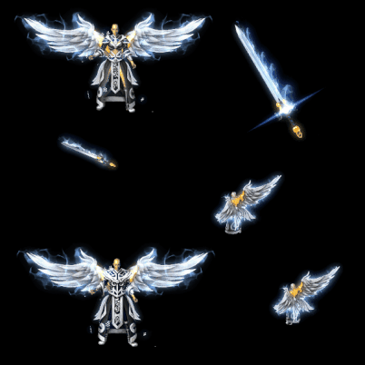 996引擎专用男女剑甲三件套（带翅膀）装备系列0094