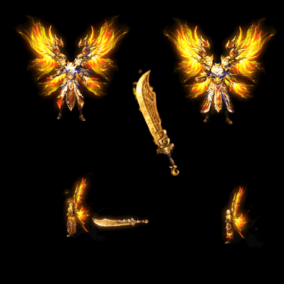 996引擎专用男女剑甲三件套（带翅膀）装备系列0096