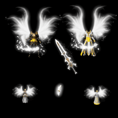 996引擎专用男女剑甲三件套（带翅膀）装备系列0097