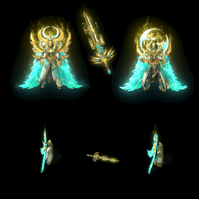 996引擎专用男女剑甲三件套（带翅膀）装备系列0098