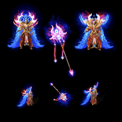 996引擎专用男女剑甲三件套（带翅膀）装备系列0100