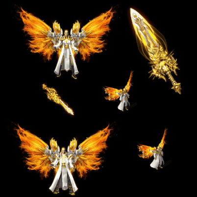 996引擎专用男女剑甲三件套（带翅膀）装备系列0101