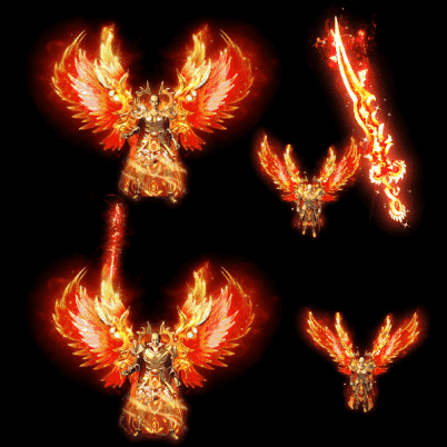 996引擎专用男女剑甲三件套（带翅膀）装备系列0102