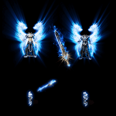 996引擎专用男女剑甲三件套（带翅膀）装备系列0108