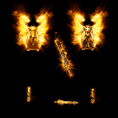 996引擎专用男女剑甲三件套（带翅膀）装备系列0110