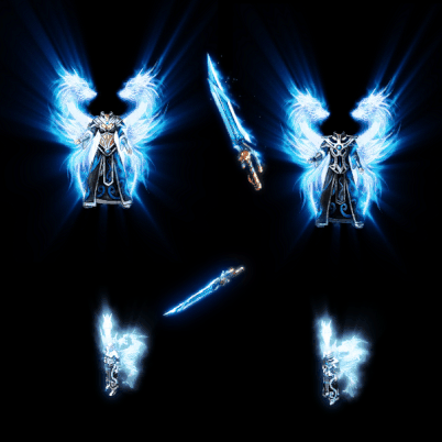 996引擎专用男女剑甲三件套（带翅膀）装备系列0111