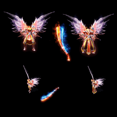 996引擎专用男女剑甲三件套（带翅膀）装备系列0118