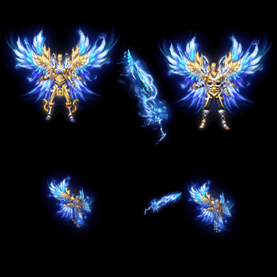 996引擎专用男女剑甲三件套（带翅膀）装备系列0121