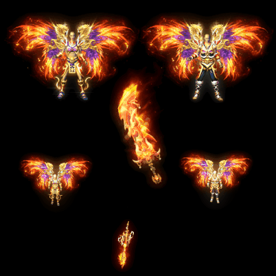 996引擎专用男女剑甲三件套（带翅膀）装备系列0122