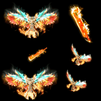 996引擎专用男女剑甲三件套（带翅膀）装备系列0128