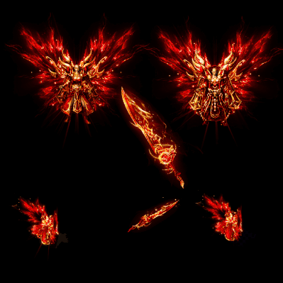 996引擎专用男女剑甲三件套（带翅膀）装备系列0129