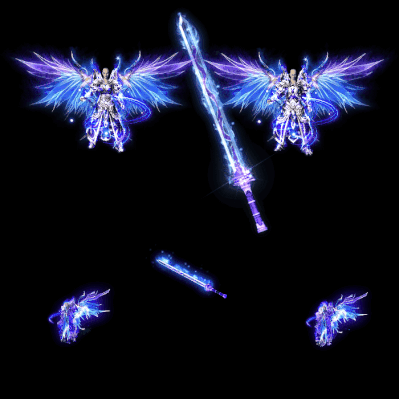 996引擎专用男女剑甲三件套（带翅膀）装备系列0130