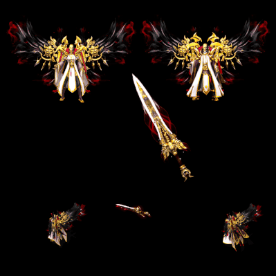 996引擎专用男女剑甲三件套（带翅膀）装备系列0131