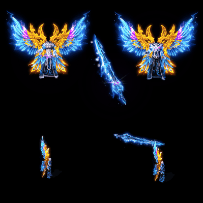 996引擎专用男女剑甲三件套（带翅膀）装备系列0134