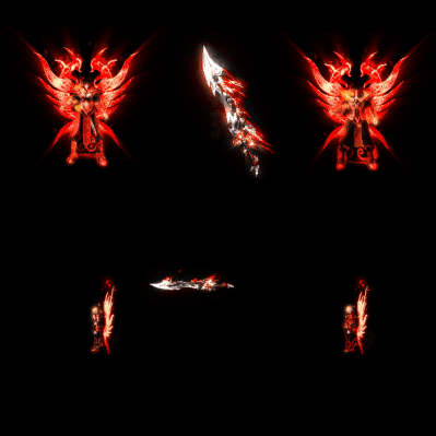 996引擎专用男女剑甲三件套（带翅膀）装备系列0135