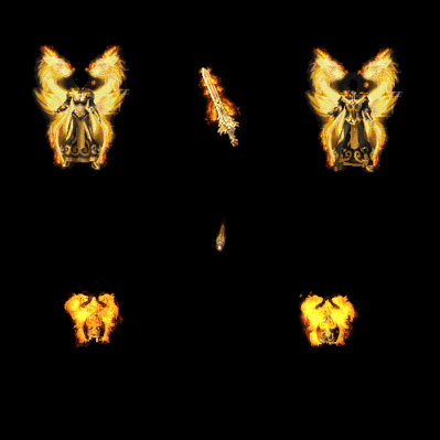 996引擎专用男女剑甲三件套（带翅膀）装备系列0136