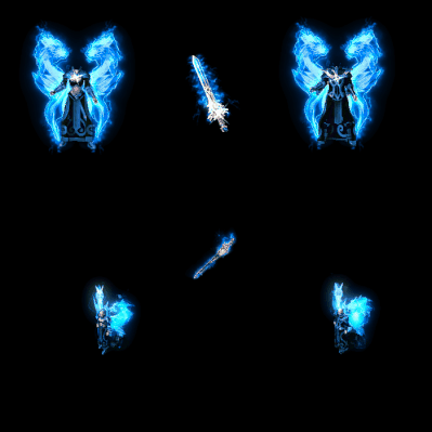 996引擎专用男女剑甲三件套（带翅膀）装备系列0137