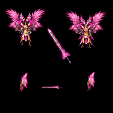 996引擎专用男女剑甲三件套（带翅膀）装备系列0140