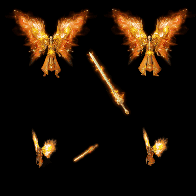 996引擎专用男女剑甲三件套（带翅膀）装备系列0142