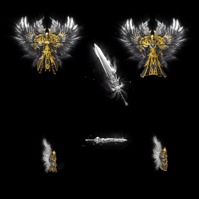 996引擎专用男女剑甲三件套（带翅膀）装备系列0144