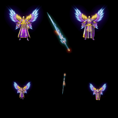 996引擎专用男女剑甲三件套（带翅膀）装备系列0152