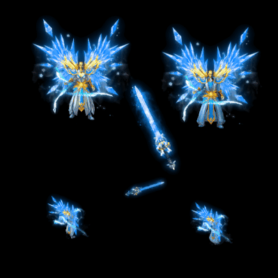 996引擎专用男女剑甲三件套（带翅膀）装备系列0153