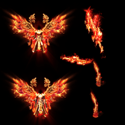 996引擎专用男女剑甲三件套（带翅膀）装备系列0156