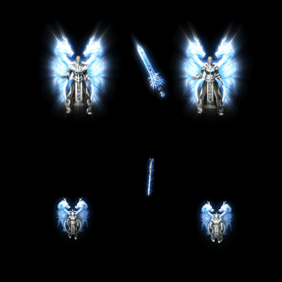 996引擎专用男女剑甲三件套（带翅膀）装备系列0161
