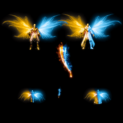 996引擎专用男女剑甲三件套（带翅膀）装备系列0165