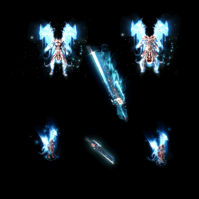 996引擎专用男女剑甲三件套（带翅膀）装备系列0167