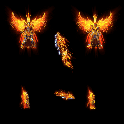 996引擎专用男女剑甲三件套（带翅膀）装备系列0170