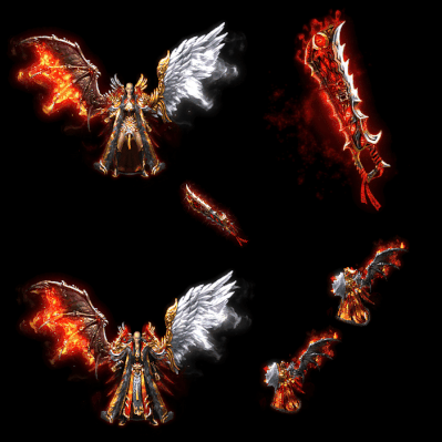 996引擎专用男女剑甲三件套（带翅膀）装备系列0172