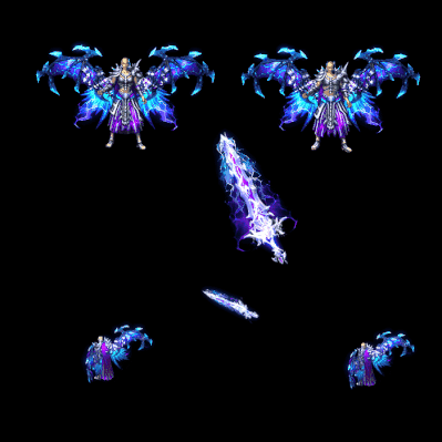 996引擎专用男女剑甲三件套（带翅膀）装备系列0174