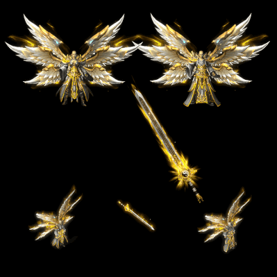 996引擎专用男女剑甲三件套（带翅膀）装备系列0176