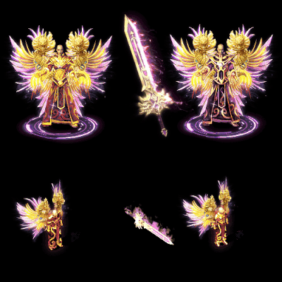 996引擎专用男女剑甲三件套（带翅膀）装备系列0177