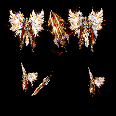 996引擎专用男女剑甲三件套（带翅膀）装备系列0178