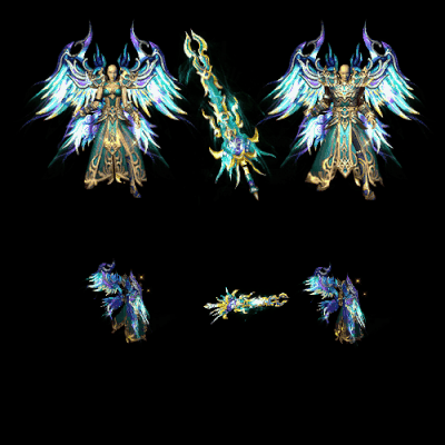 996引擎专用男女剑甲三件套（带翅膀）装备系列0179