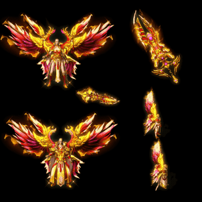 996引擎专用男女剑甲三件套（带翅膀）装备系列0181