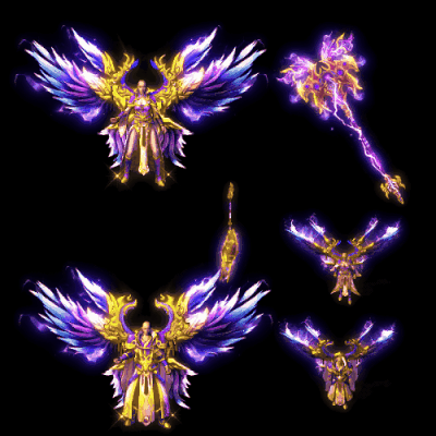 996引擎专用男女剑甲三件套（带翅膀）装备系列0182