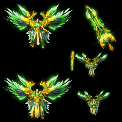 996引擎专用男女剑甲三件套（带翅膀）装备系列0183