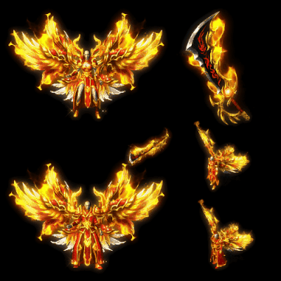 996引擎专用男女剑甲三件套（带翅膀）装备系列0184