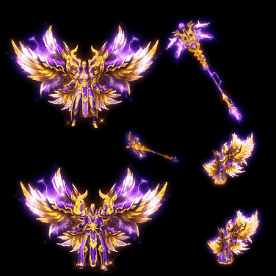 996引擎专用男女剑甲三件套（带翅膀）装备系列0185