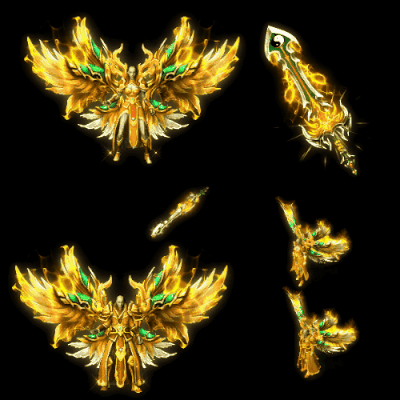 996引擎专用男女剑甲三件套（带翅膀）装备系列0186