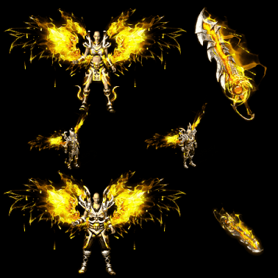 996引擎专用男女剑甲三件套（带翅膀）装备系列0189